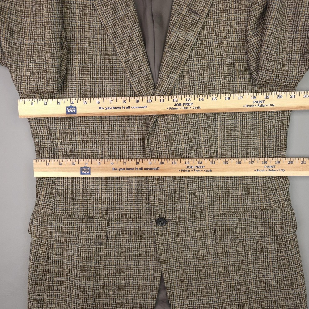 John W Nordstrom Blazer Mens 40R Brown Wool Houndstooth Tweed Sport Coat Jacket - Picture 9 of 15
